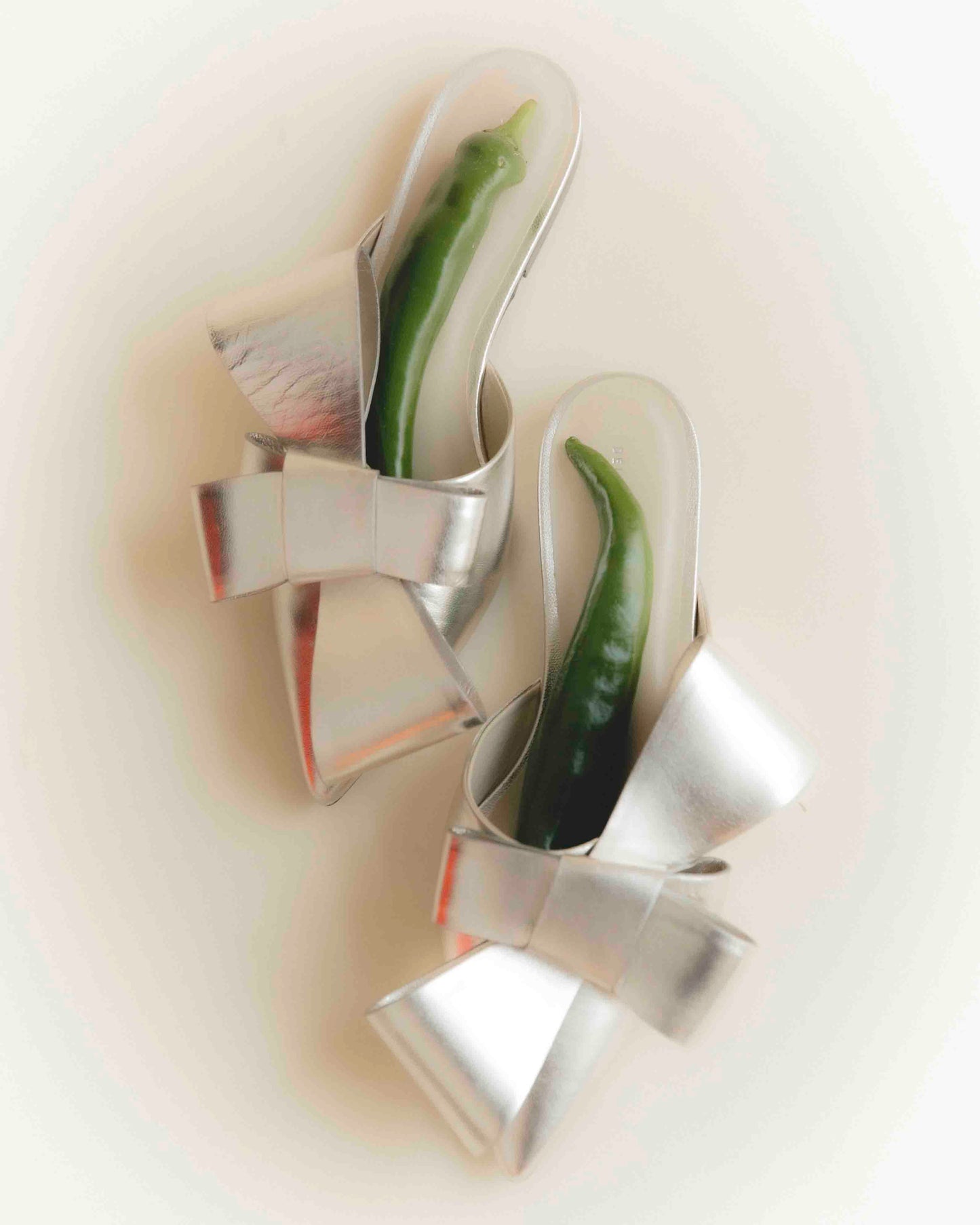 Mules Delpozo argentées