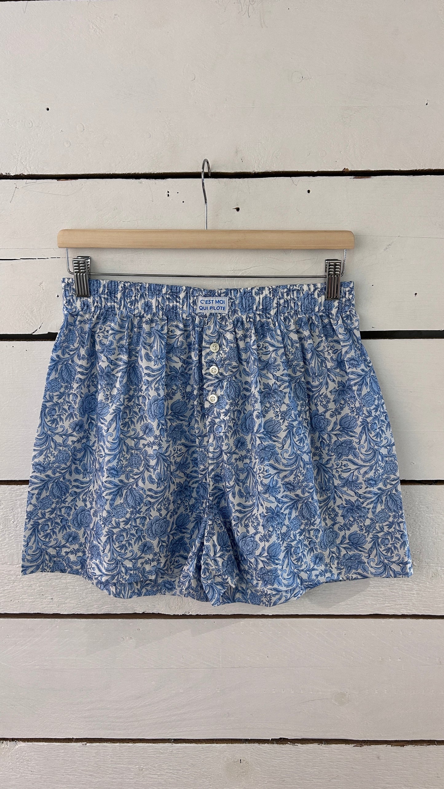 Caleçon Jardin bleu collaboration Liberty Fabrics