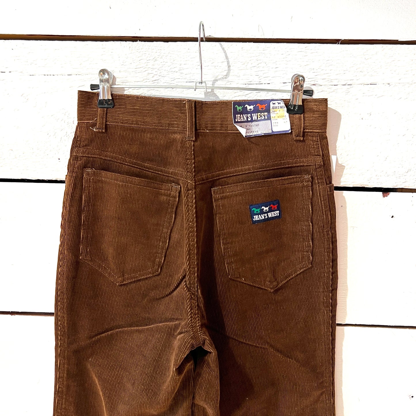 pantalon marron flare en velours 70s