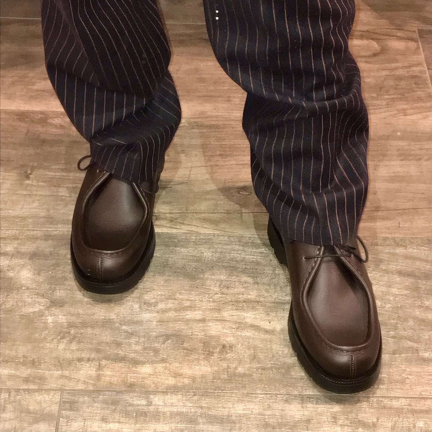 Mocassins derbies Padror noir-marron