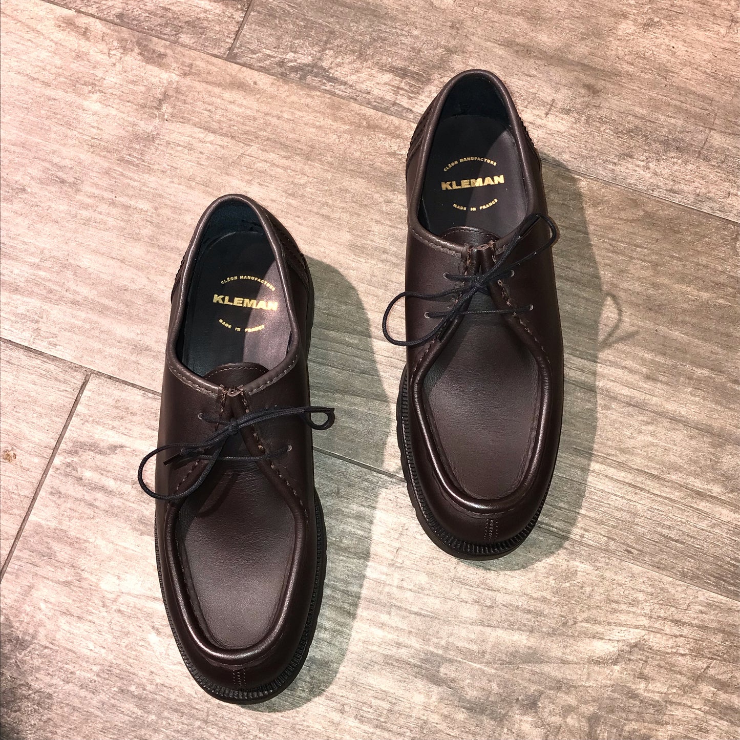 Mocassins derbies Padror noir-marron