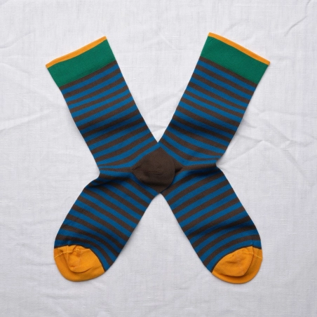 Chaussettes Bonne Maison Rayures Terre D’Ombre