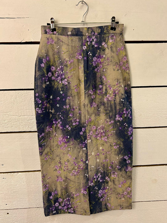 Jupe longue jean à motif