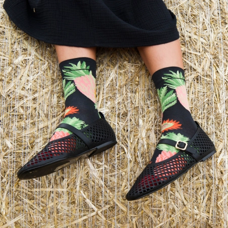 Chaussette Bonne Maison Ananas Faux-Noir