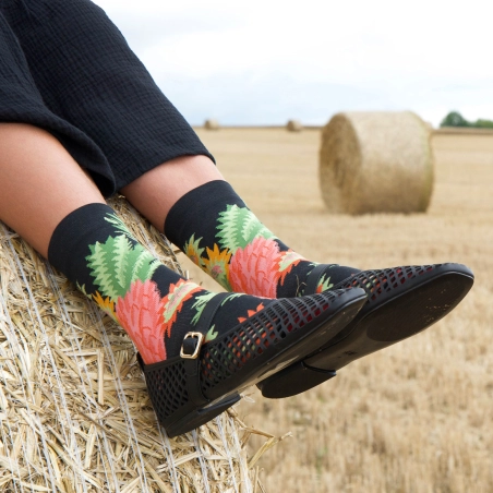 Chaussette Bonne Maison Ananas Faux-Noir