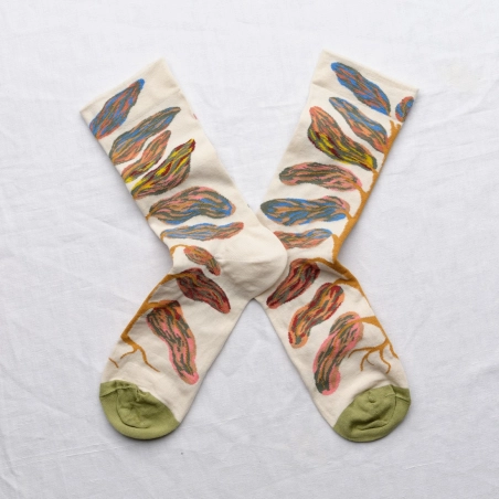 Chaussettes Bonne Maison Feuilles Naturel