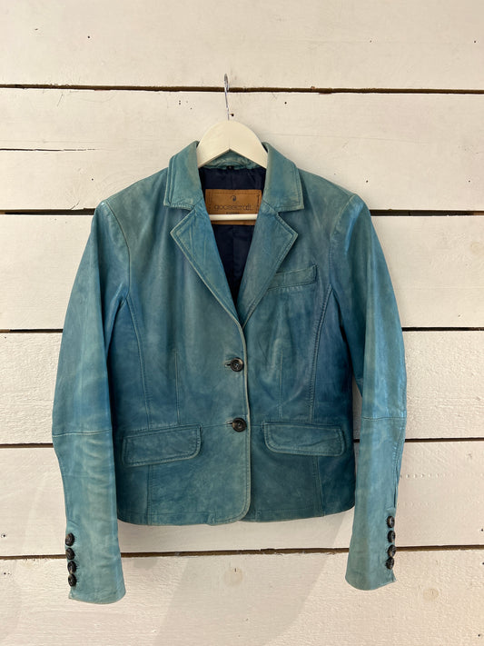 Cuir ceintré turquoise