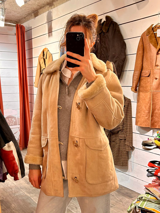 Manteau peau retournée