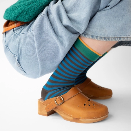 Chaussettes Bonne Maison Rayures Terre D’Ombre