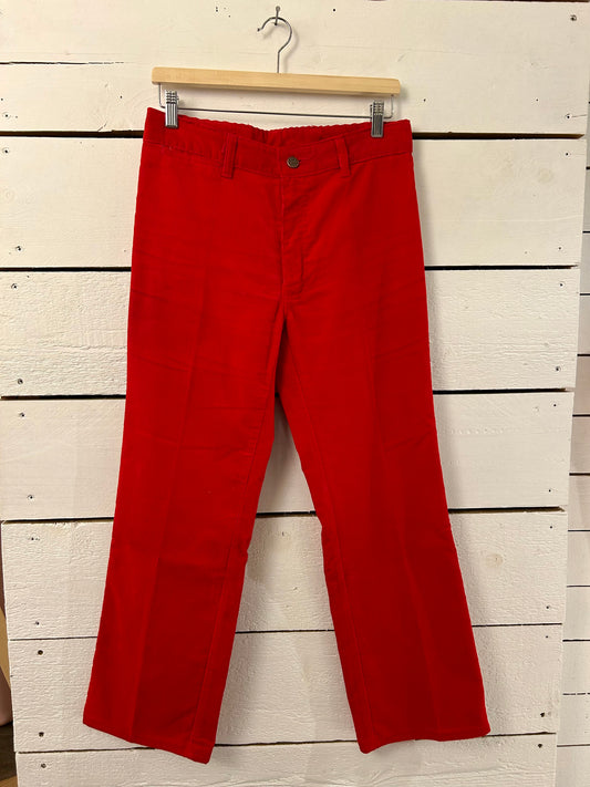 Pantalon velours côtelé rouge