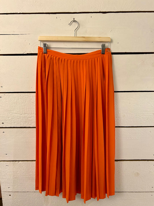Jupe plissée orange