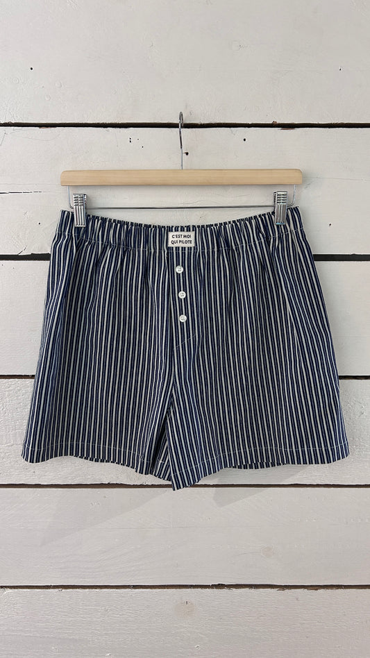 Caleçon Rayures bleu jean foncé