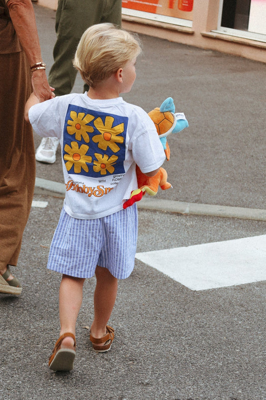 Caleçon kids Rayures parasol bleu