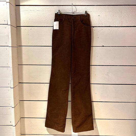 pantalon marron flare en velours 70s