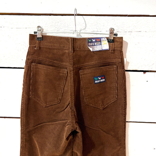 pantalon marron flare en velours 70s