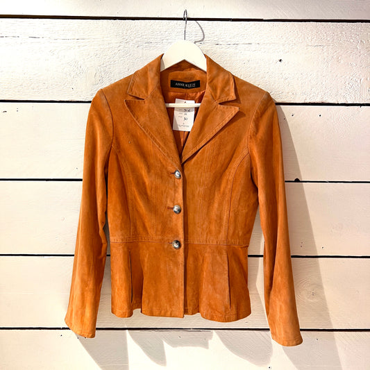 veste en daim orange 90s