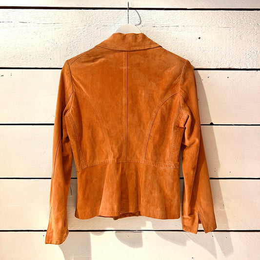 veste en daim orange 90s