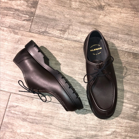Mocassins derbies Padror noir-marron