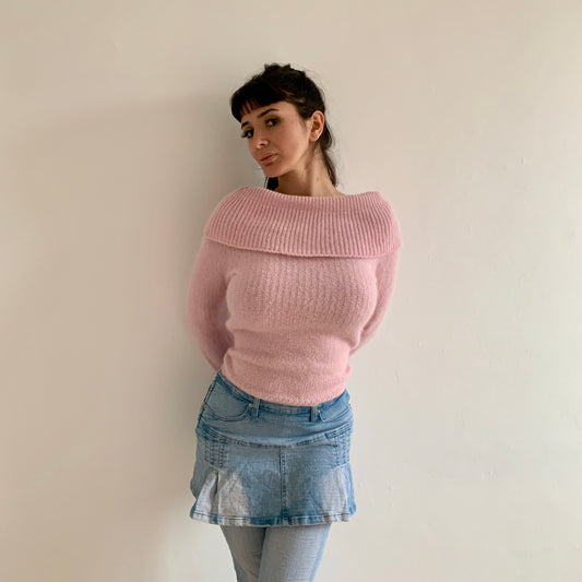 Pull angora col tombant