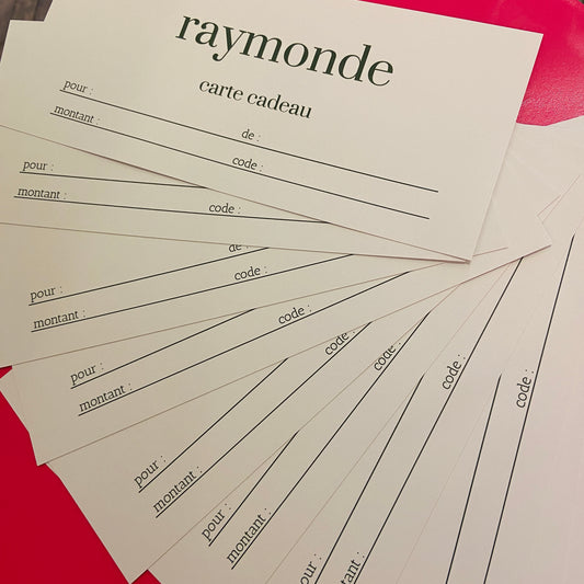 Carte cadeau raymonde